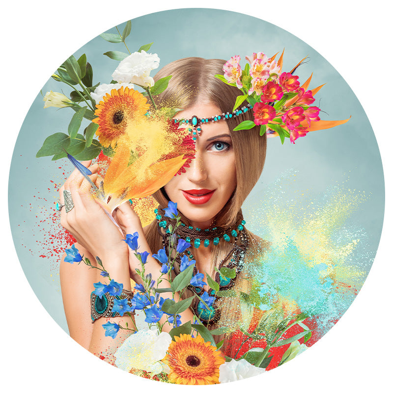 Flower woman cirkel