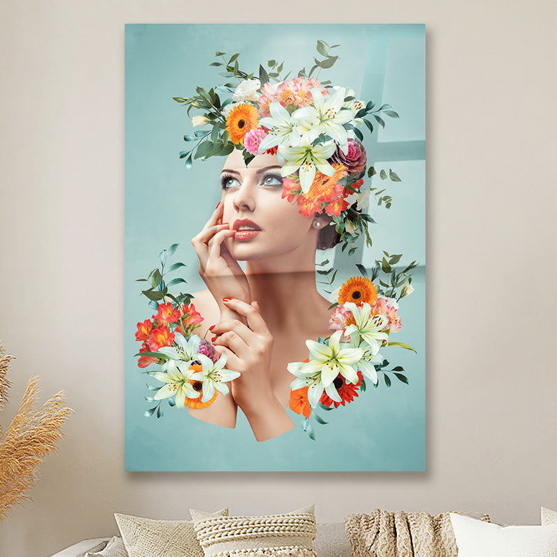 Thinking flower woman