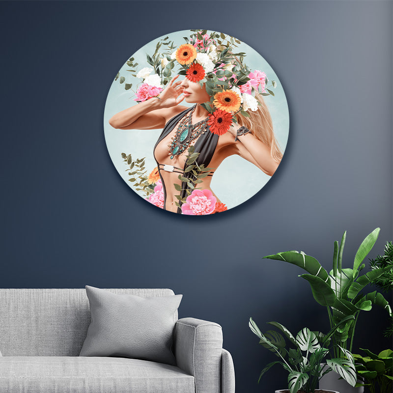 Sexy flower woman cirkel