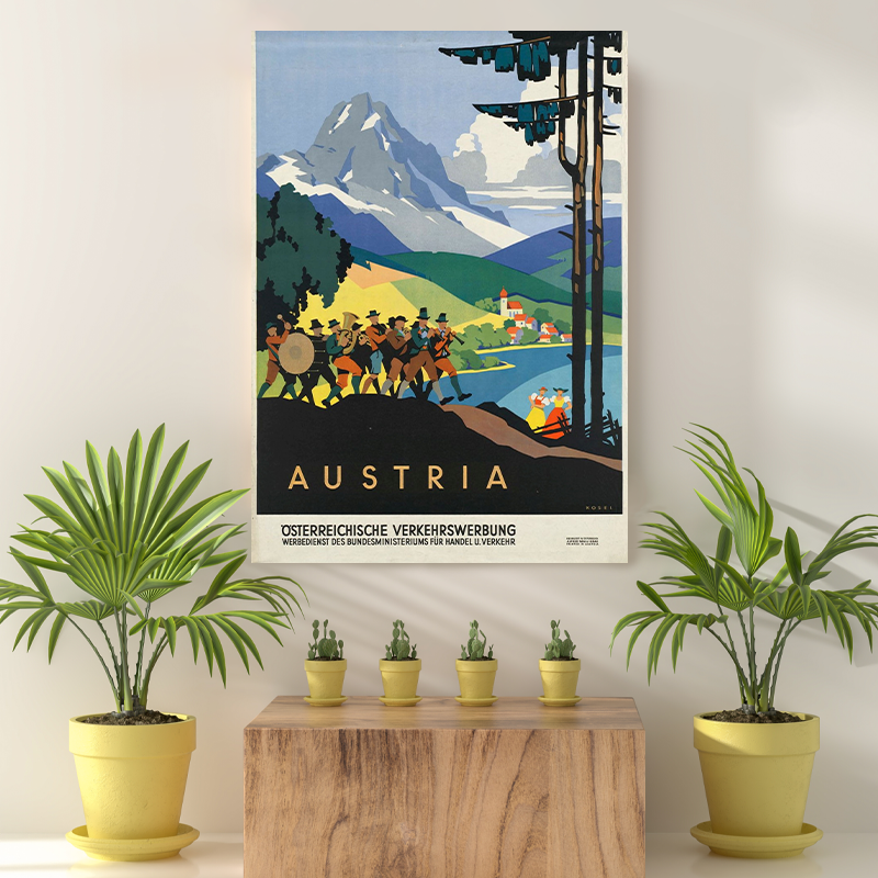 Vintage Reis Bestemming Austria