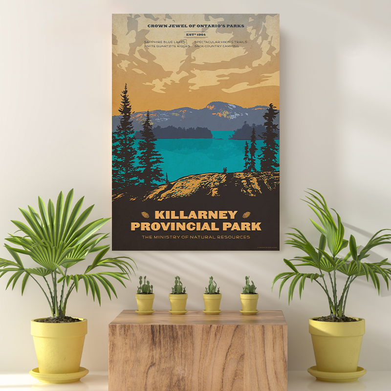 Vintage Reis bestemming Killarney Provincial Park