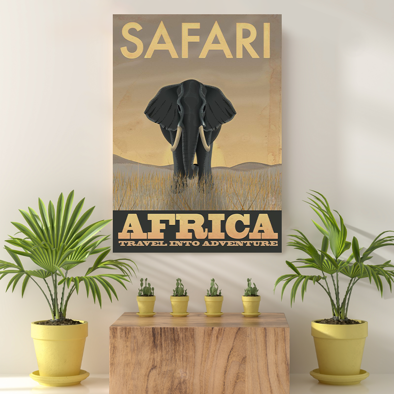 Vintage Reis bestemming Safari