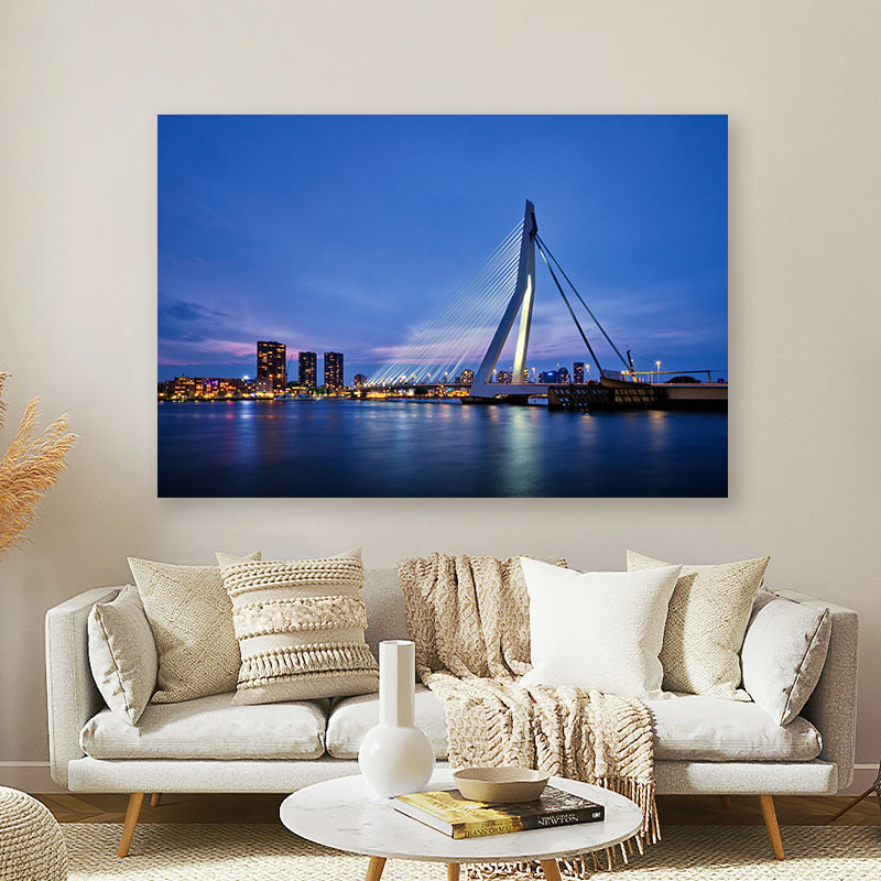 Skyline Rotterdam met Erasmus brug