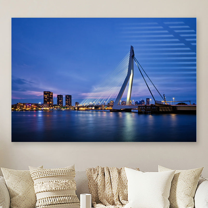 Skyline Rotterdam met Erasmus brug