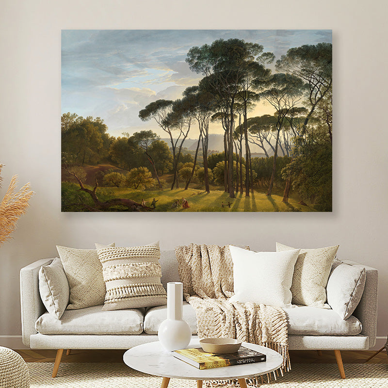 Italiaans landschap met parasoldennen Hendrik Voogd