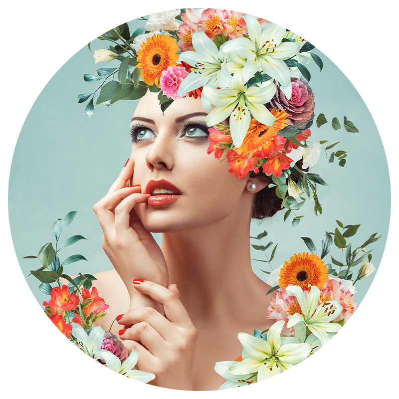 Thinking flower woman cirkel