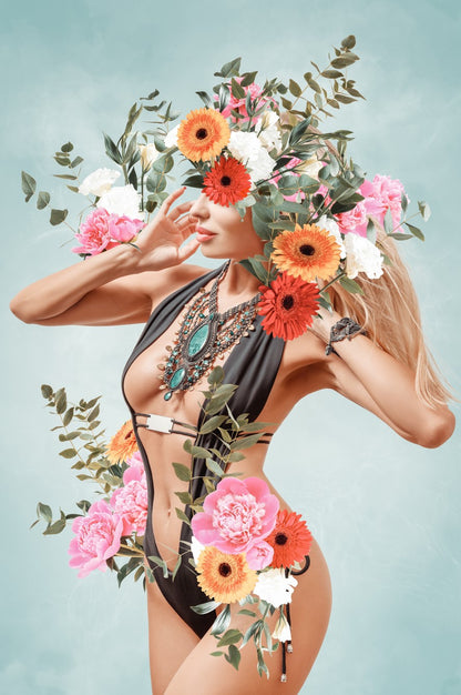 Sexy flower woman