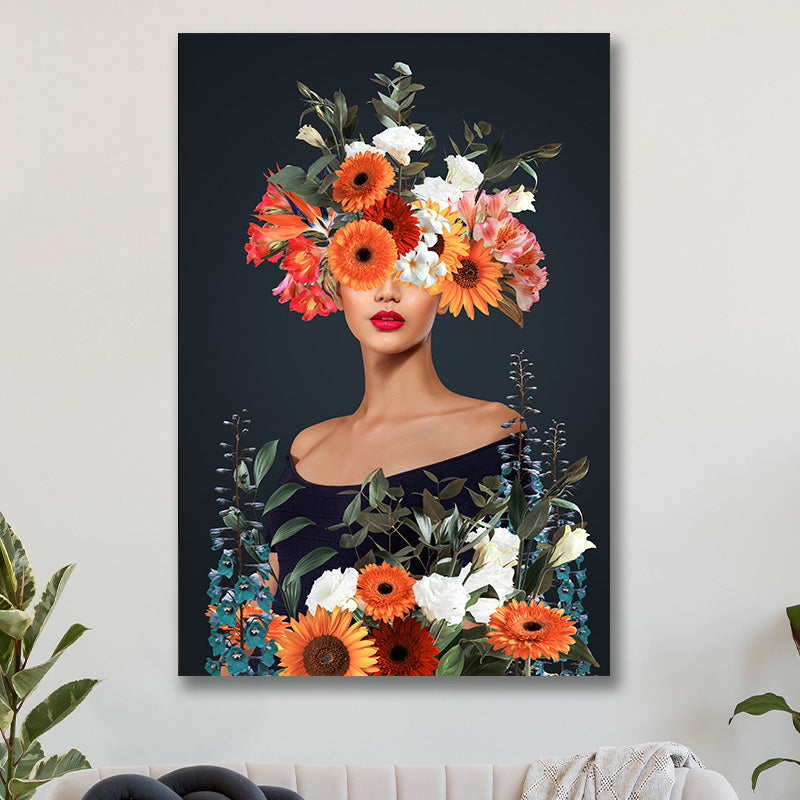 Mysterious flower woman