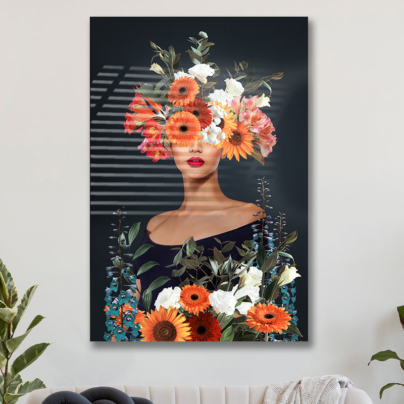 Mysterious flower woman