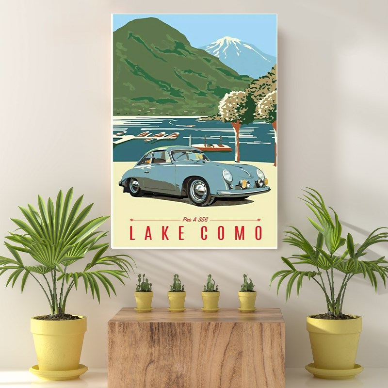 Vintage Reis bestemming Lake como