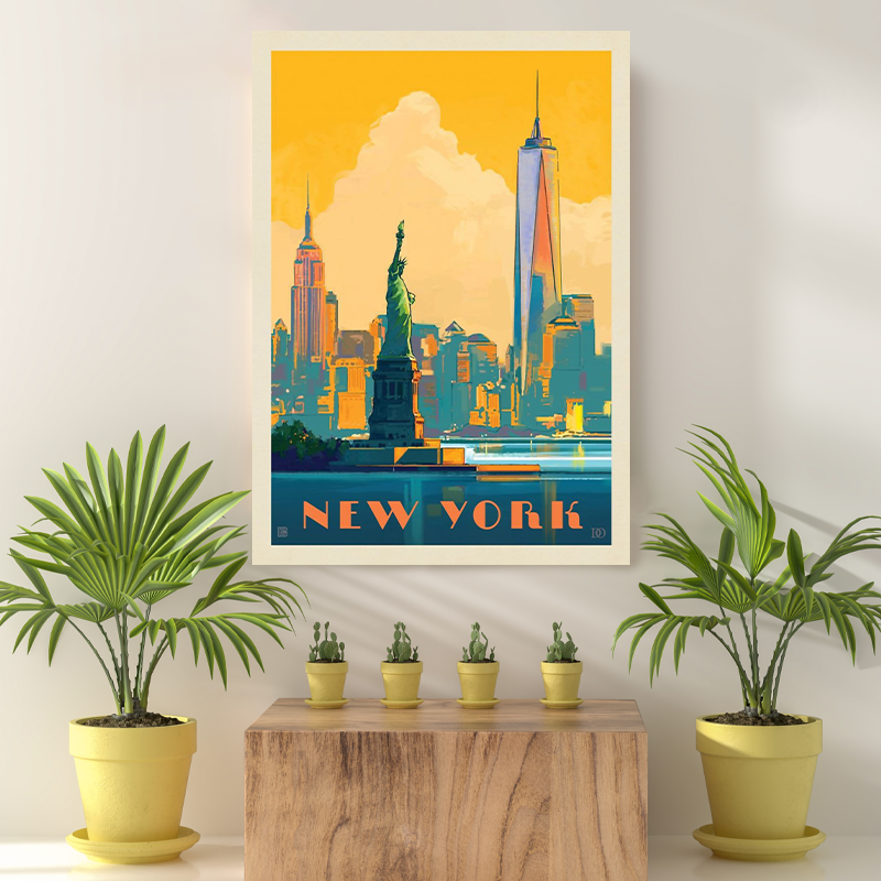 Vintage Reis Bestemming New York VIII