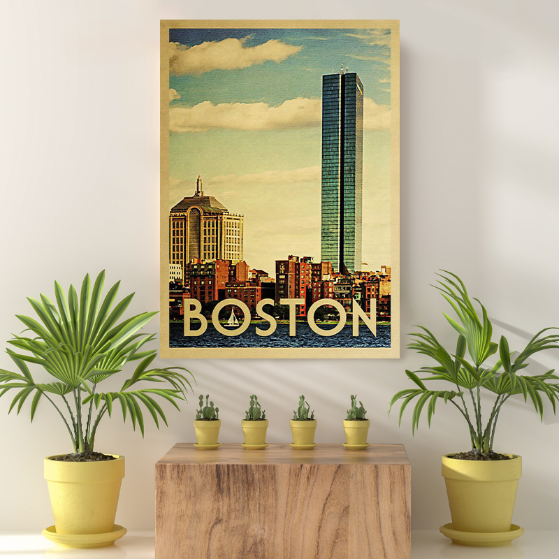 Vintage Reis Bestemming Boston