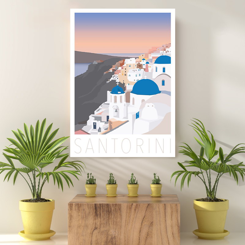 Vintage Reis Bestemming Santorini II