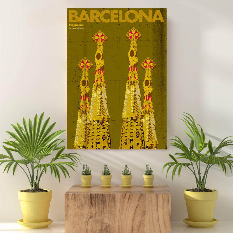 Vintage Reis Bestemming Barcelona III