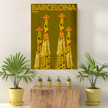 Vintage Reis Bestemming Barcelona III