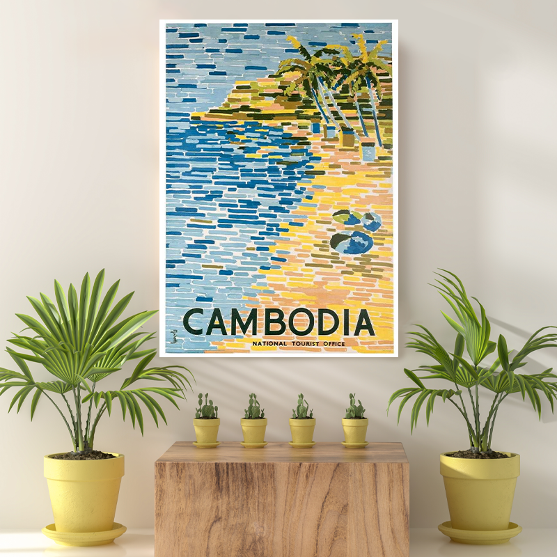 Vintage Reis bestemming Cambodia