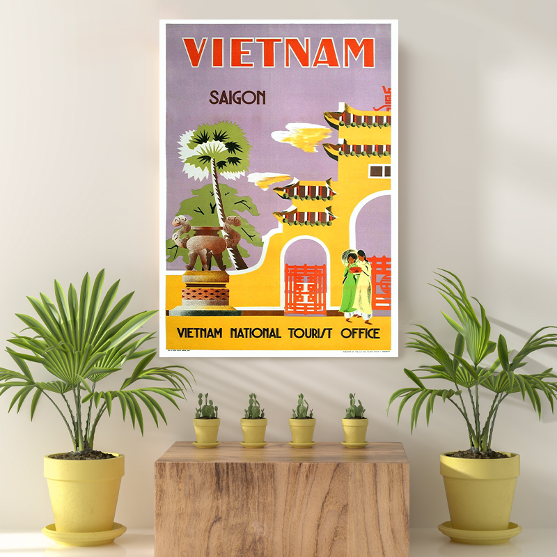 Vintage Reis bestemming Vietnam