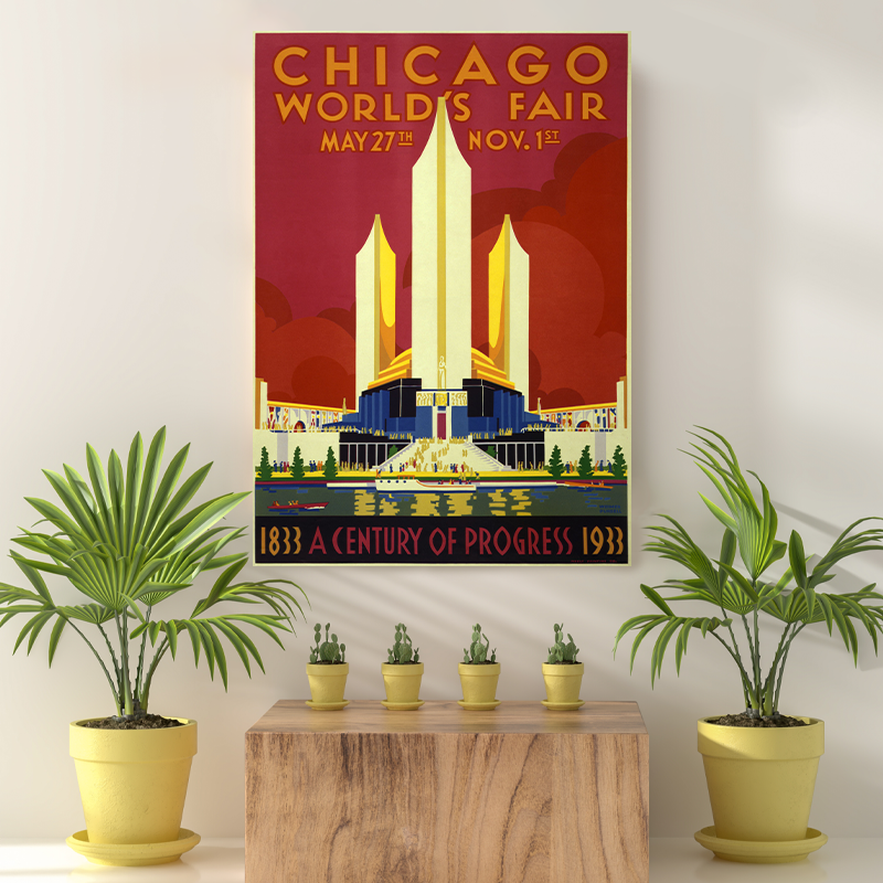 Vintage Reis bestemming Chicago II