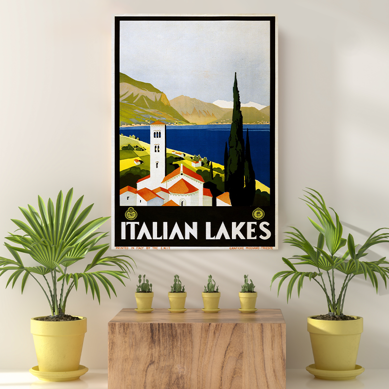 Vintage Reis bestemming Italian lakes