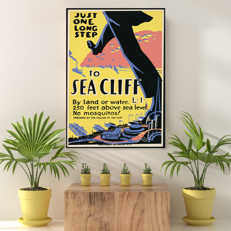 Vintage Reis bestemming Sea cliff