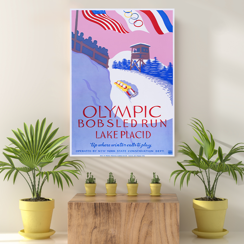 Vintage Reis bestemming Olympic Bobsled Run