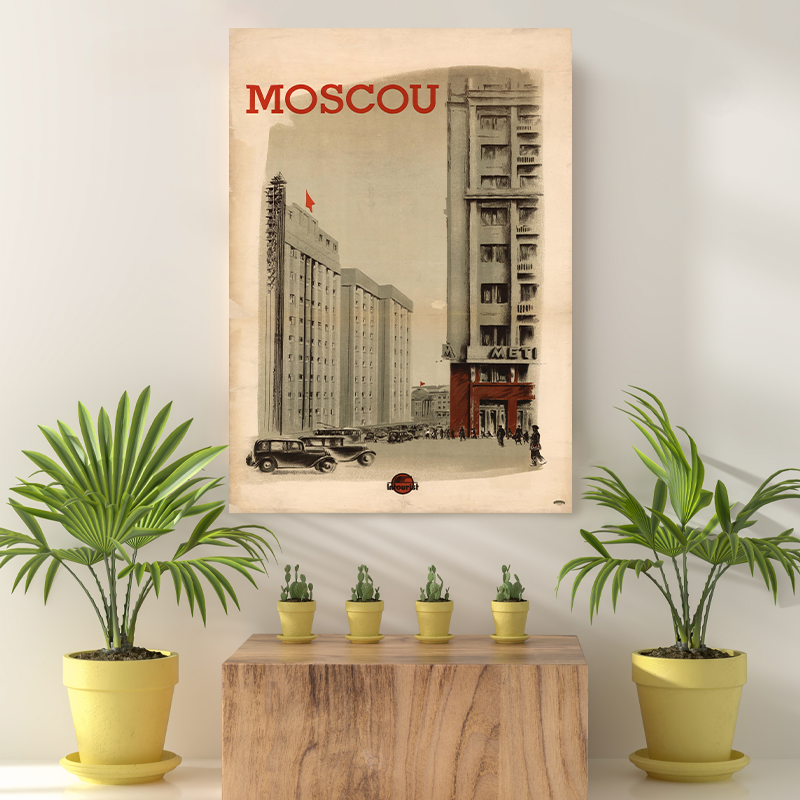 Vintage Reis bestemming Moscou