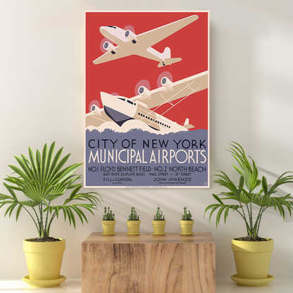 Vintage Reis Bestemming Municipal Airports