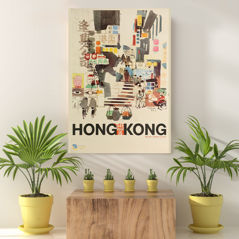 Vintage Reis bestemming Hongkong