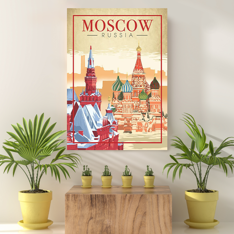 Vintage Reis bestemming Moscow