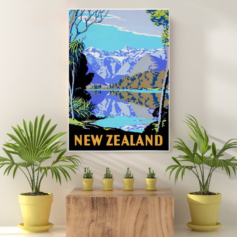 Vintage Reis bestemming New Zealand