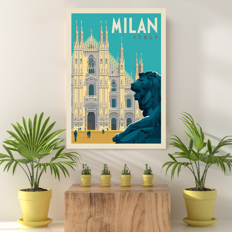 Vintage Reis bestemming Milan