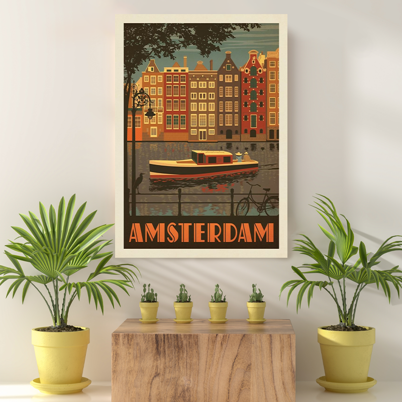 Vintage Reis Bestemming Amsterdam III