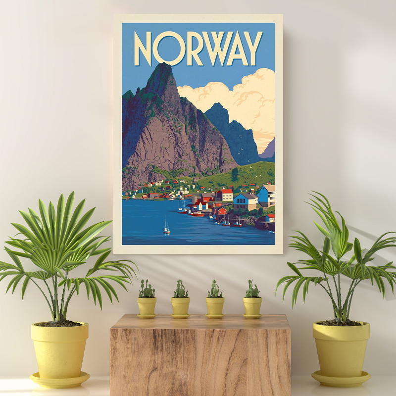Vintage Reis Bestemming Norway IV