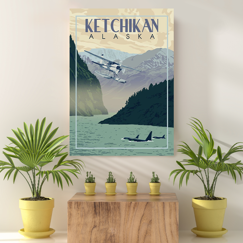 Vintage Reis Bestemming Ketchikan Alaska