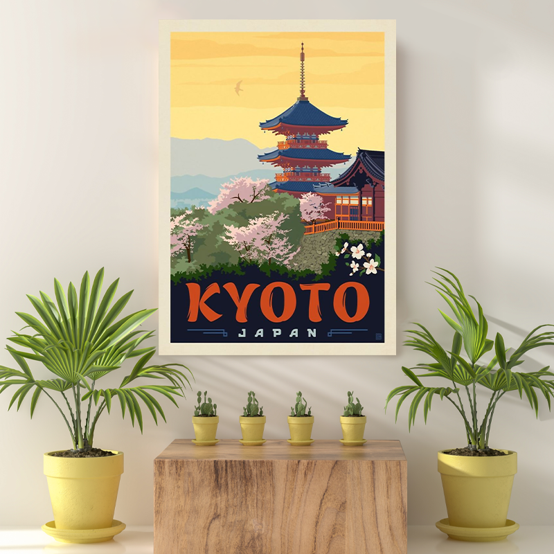 Vintage Reis Bestemming Kyoto